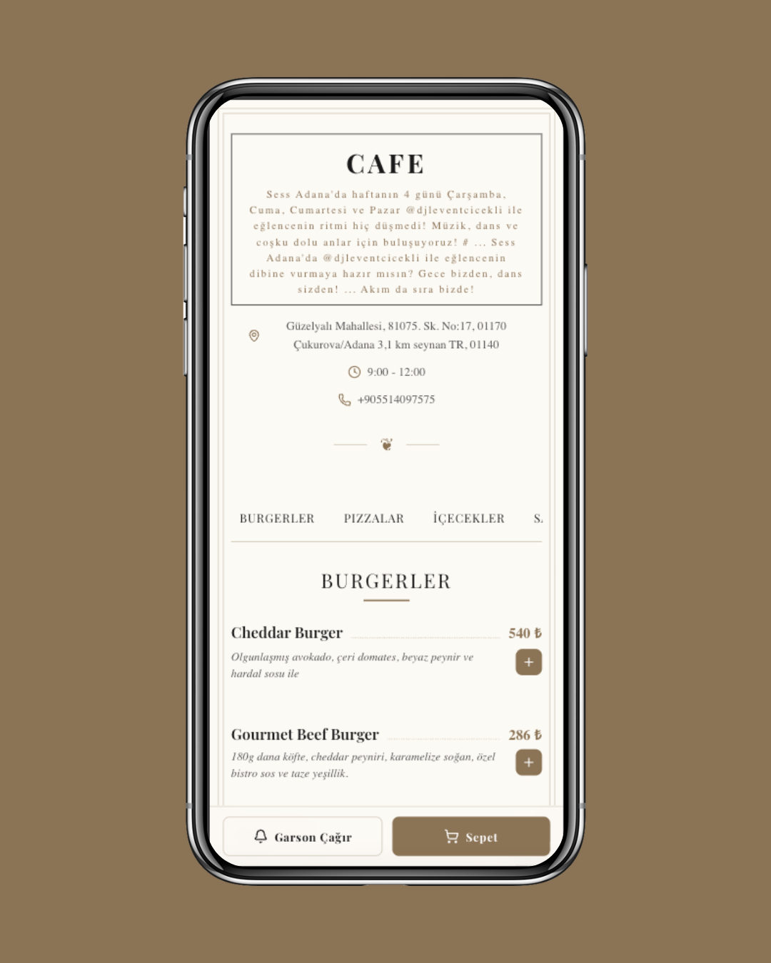 Klasik QR menü sablonu - sade ve basit günlük restoran tasarimi